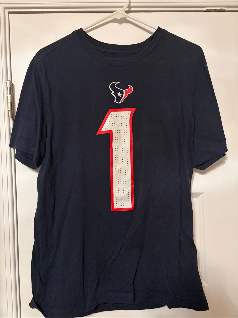 Stefan Diggs Men's Navy Football Tee with Number 1